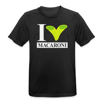 I love macaroni - Men's Breathable T-Shirt - black - Front - AI Model Male 178 light (178cm)