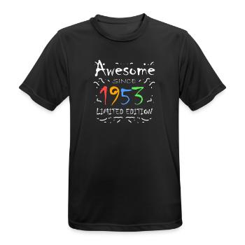 1953 - Jahrgang 1953 - Fantastisch seit 1953 - Männer T-Shirt atmungsaktiv - Schwarz - Vorne - AI Model Male 178 light (178cm)