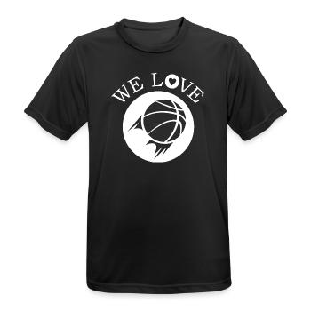 Nous aimons l’équipe de basketball Logo de l’icône Streetball - T-shirt respirant Homme - noir - Devant - AI Model Male 178 light (178cm)