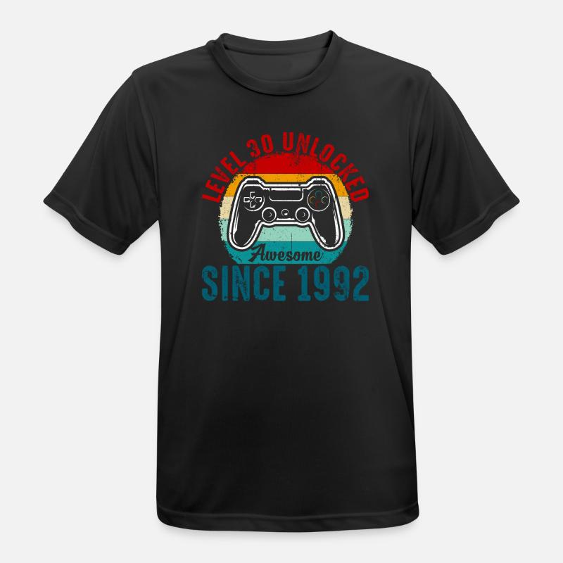 Level 30 Unlocked Retro Controller Tee - Men's Breathable T-Shirt - black