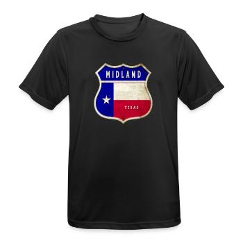 Midland Texas Wappen Flaggen Design - Männer T-Shirt atmungsaktiv - Schwarz - Vorne - AI Model Male 178 light (178cm)