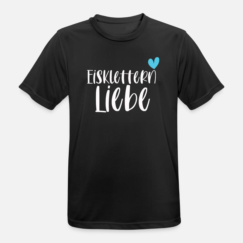 Klettern Eisklettern Liebe Eispickel Geschenk - Männer T-Shirt atmungsaktiv - Schwarz