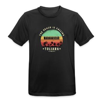 Toliara Madagaskar Strand Design - Männer T-Shirt atmungsaktiv - Schwarz - Vorne - AI Model Male 178 light (178cm)