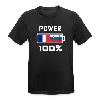 Slovenia and France Power 100% - Men's Breathable T-Shirt - black - Front - AI Model Male 178 light (178cm)