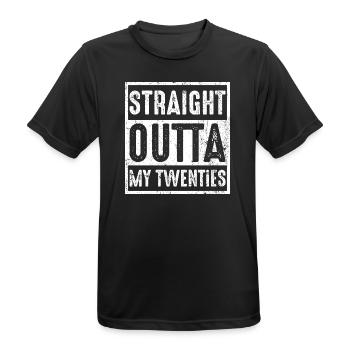 Direkt aus meinen Zwanzigern - Männer T-Shirt atmungsaktiv - Schwarz - Vorne - AI Model Male 178 light (178cm)