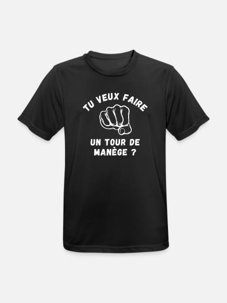 bagarre, boxe, boxeur - T-shirt respirant Homme - noir