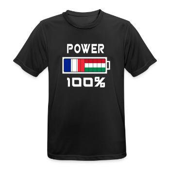 La Hongrie et France Power 100 % - T-shirt respirant Homme - noir - Devant - AI Model Male 178 light (178cm)