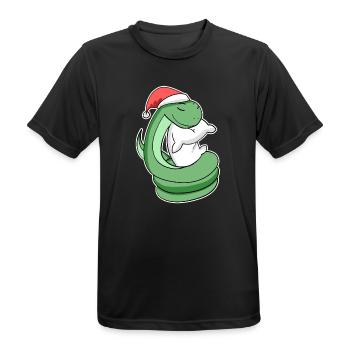Schlange Weihnachten Schlafen Schlaf Ausschlafen - Männer T-Shirt atmungsaktiv - Schwarz - Vorne - AI Model Male 178 light (178cm)