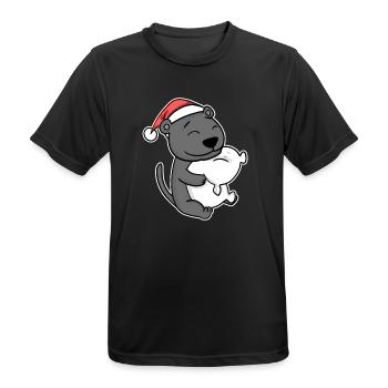 Black Panther Christmas Sleep Sleep - Men's Breathable T-Shirt - black - Front - AI Model Male 178 light (178cm)