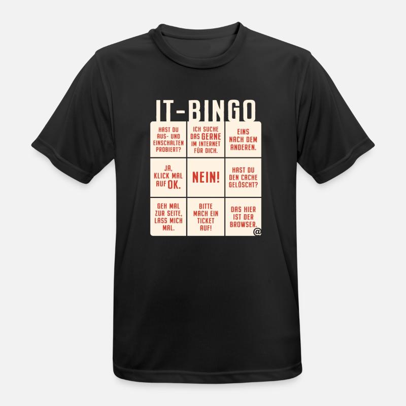 IT Support Bingo Service Desk IT Helpdesk Sysadmin - Männer T-Shirt atmungsaktiv - Schwarz