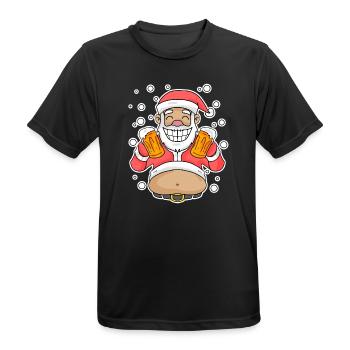 Weichmachten Bier Weihnachtsmann - Männer T-Shirt atmungsaktiv - Schwarz - Vorne - AI Model Male 178 light (178cm)