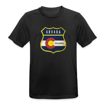 Arvada Colorado Wappen Design - Männer T-Shirt atmungsaktiv - Schwarz - Vorne - AI Model Male 178 light (178cm)