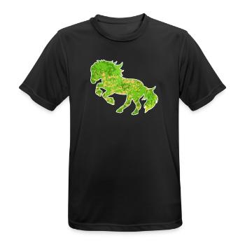 Galopp Pferde Islandpferde Pferdeliebe Trab - Männer T-Shirt atmungsaktiv - Schwarz - Vorne - AI Model Male 178 light (178cm)