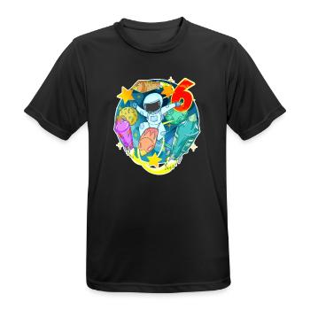 6. Geburtstag 6 Jahre Junge Astronaut Weltall - Männer T-Shirt atmungsaktiv - Schwarz - Vorne - AI Model Male 178 light (178cm)