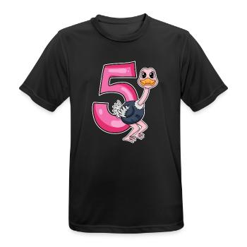 5 Jahre alt - 5. Geburtstag mit Tier Motiv - Männer T-Shirt atmungsaktiv - Schwarz - Vorne - AI Model Male 178 light (178cm)
