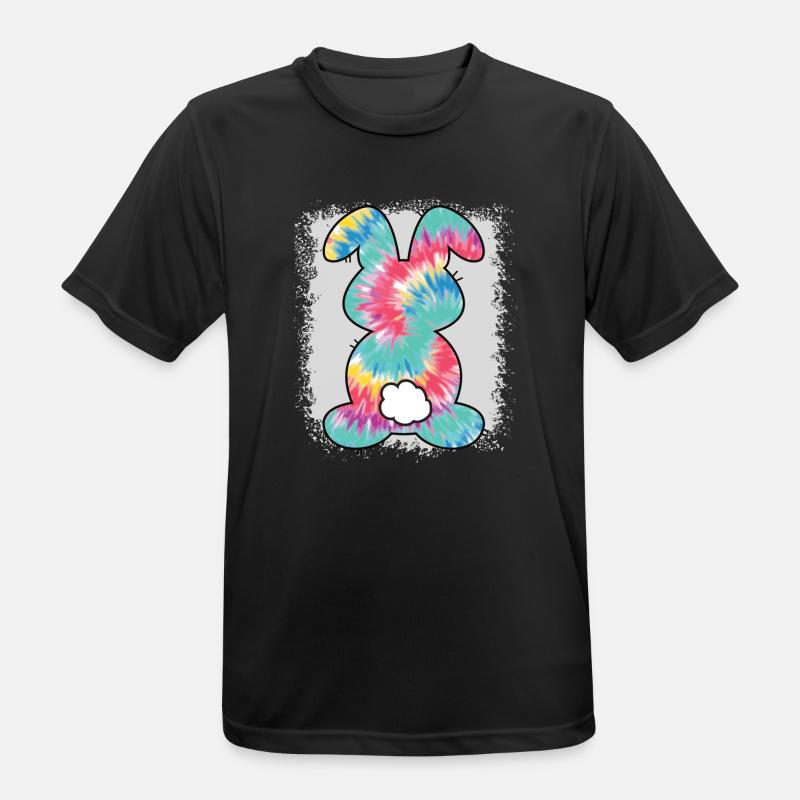 Tie Dye Rabbit Bleached Easter - Men's Breathable T-Shirt - black