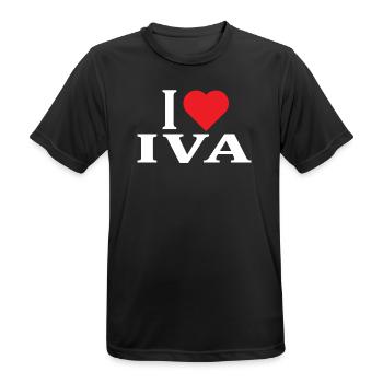 t-shirt I love Iva t-shirt gift idea - Men's Breathable T-Shirt - black - Front - AI Model Male 178 light (178cm)