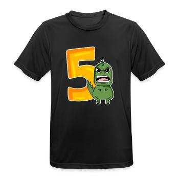 5 Jahre alt - 5. Geburtstag mit Tier Motiv - Männer T-Shirt atmungsaktiv - Schwarz - Vorne - AI Model Male 178 light (178cm)