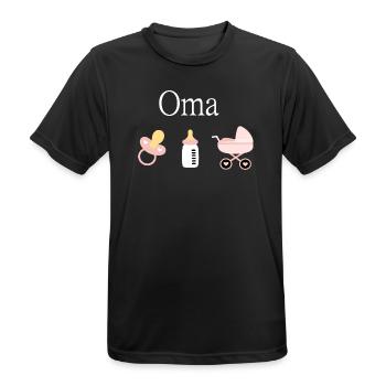 Oma 2023 Geburt Mädchen Vorlage personalisierbar - Männer T-Shirt atmungsaktiv - Schwarz - Vorne - AI Model Male 178 light (178cm)