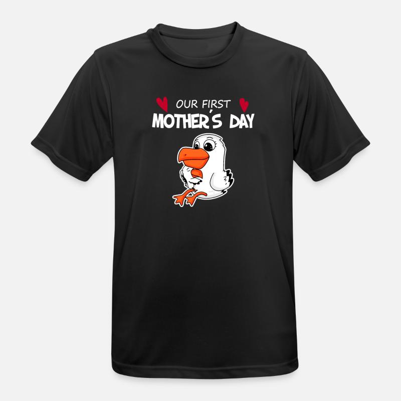 Muttertag - erster Muttertag Geschenk - Männer T-Shirt atmungsaktiv - Schwarz