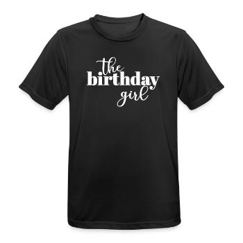 La fille d’anniversaire - T-shirt respirant Homme - noir - Devant - AI Model Male 178 light (178cm)