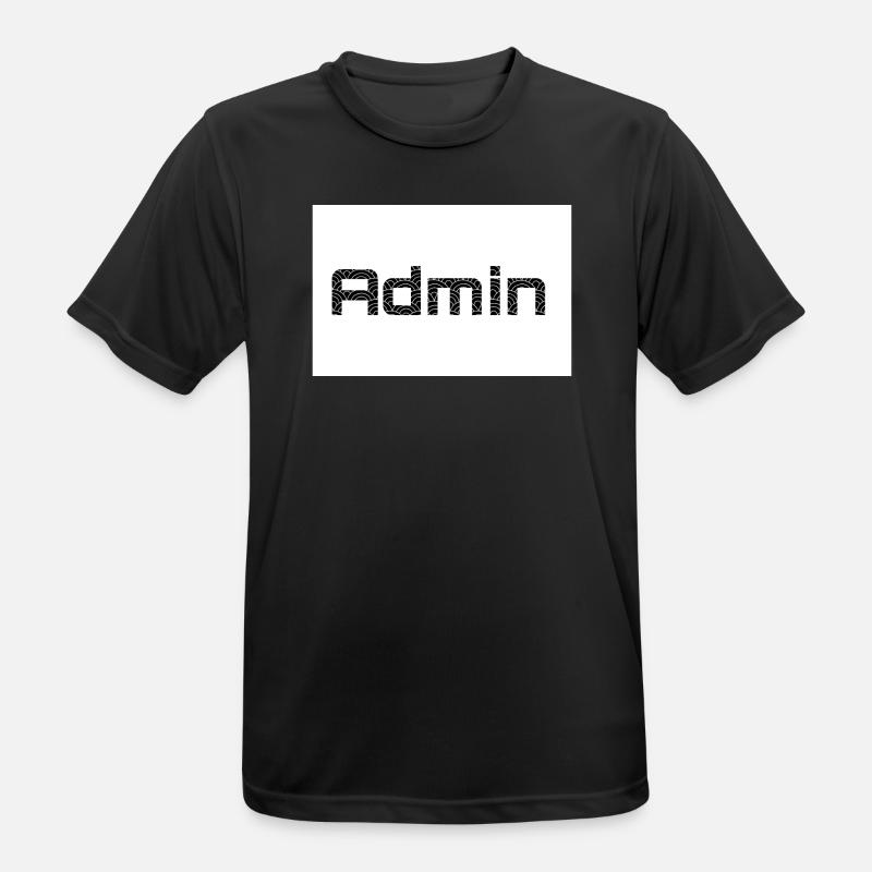 ADMIN Blackwords/WhiteBackround - Männer T-Shirt atmungsaktiv - Schwarz