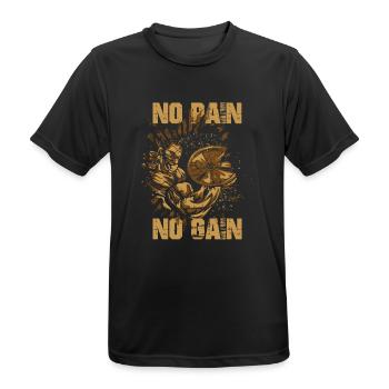 No Pain No Gain - Men's Breathable T-Shirt - black - Front - AI Model Male 178 light (178cm)