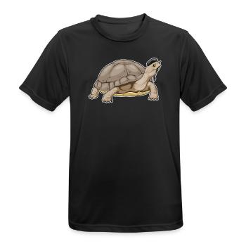 Turtle Painter Brush Painting - Men's Breathable T-Shirt - black - Front - AI Model Male 178 light (178cm)