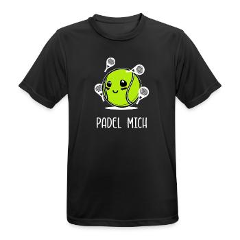 Tennis Spieler Sport Spruch Padel Schläger Bälle - Männer T-Shirt atmungsaktiv - Schwarz - Vorne - AI Model Male 178 light (178cm)