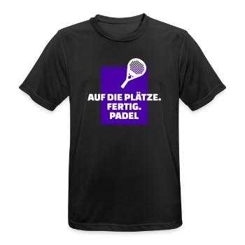 Turnier Padel-Tennis Spieler Schläger Statement - Männer T-Shirt atmungsaktiv - Schwarz - Vorne - AI Model Male 178 light (178cm)