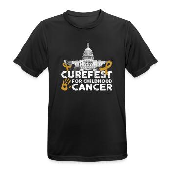 Curefest Childhood Cancer Ribbon - Men's Breathable T-Shirt - black - Front - AI Model Male 178 light (178cm)