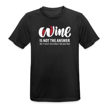 Wein ist nicht die Antwort (dunkel) - Männer T-Shirt atmungsaktiv - Schwarz - Vorne - AI Model Male 178 light (178cm)