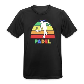 Padel Game Padel Tennis Player Saying Training - Men's Breathable T-Shirt - black - Front - AI Model Male 178 light (178cm)