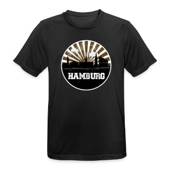Match à domicile Hamburg Skyline - T-shirt respirant Homme - noir - Devant - AI Model Male 178 light (178cm)