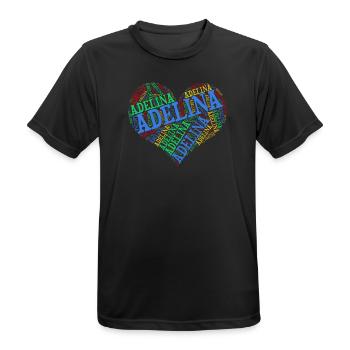 Adelina coeur coeur nuage t-shirt cadeau t-shirt - T-shirt respirant Homme - noir - Devant - AI Model Male 178 light (178cm)