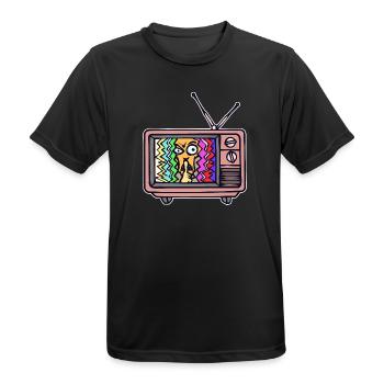 TV Night Streaming Theater Movies Television - Men's Breathable T-Shirt - black - Front - AI Model Male 178 light (178cm)