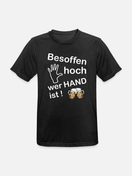 Besoffen hoch wer Hand ist! - Männer T-Shirt atmungsaktiv - Schwarz