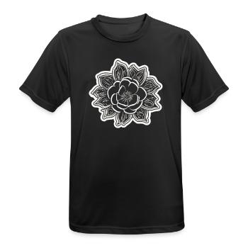 Die Schönheit und der Charme einer einfarbigen Blume - Männer T-Shirt atmungsaktiv - Schwarz - Vorne - AI Model Male 178 light (178cm)