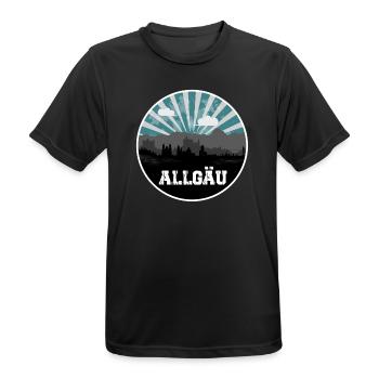 Ligne d’horizon de l’heure bleue de l’Allgäu - T-shirt respirant Homme - noir - Devant - AI Model Male 178 light (178cm)