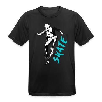 SKATE TSHIRT 2024 - Men's Breathable T-Shirt - black - Front - AI Model Male 178 light (178cm)