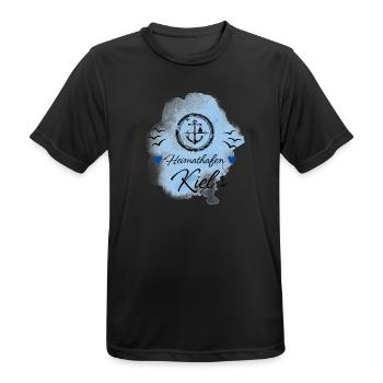 Kiel Liebe Heimathafen mit Anker - Männer T-Shirt atmungsaktiv - Schwarz - Vorne - AI Model Male 178 light (178cm)