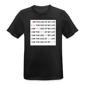 I AM THE CEO OF MY LIFE - Männer T-Shirt atmungsaktiv - Schwarz - Vorne - AI Model Male 178 light (178cm)