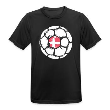 Team Handball Denmark EC Ball Handball Logo - Men's Breathable T-Shirt - black - Front - AI Model Male 178 light (178cm)