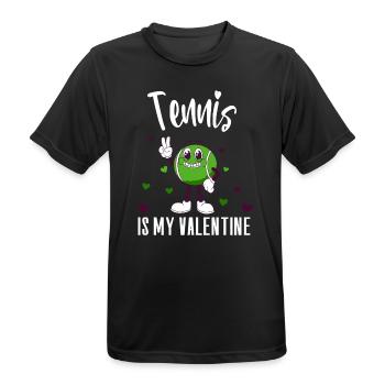 Tennis is my valentine funny - Men's Breathable T-Shirt - black - Front - AI Model Male 178 light (178cm)