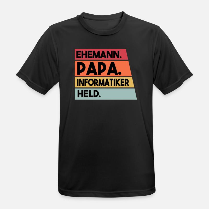 Ehemann Papa Beruf Informatiker Held - Männer T-Shirt atmungsaktiv - Schwarz