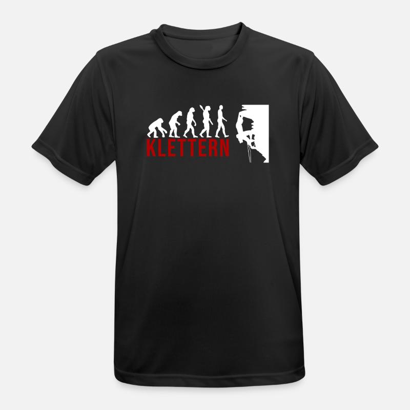 Ecolution Klettern - Männer T-Shirt atmungsaktiv - Schwarz