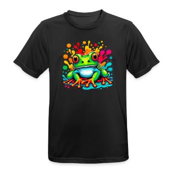 Frosch - Männer T-Shirt atmungsaktiv - Schwarz - Vorne - AI Model Male 178 light (178cm)