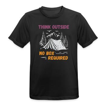 Camping, Randonnée, Forêt - Pensez à l’extérieur - T-shirt respirant Homme - noir - Devant - AI Model Male 178 light (178cm)