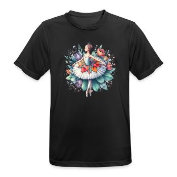 Balletttänzerin mit Tutu - Männer T-Shirt atmungsaktiv - Schwarz - Vorne - AI Model Male 178 light (178cm)