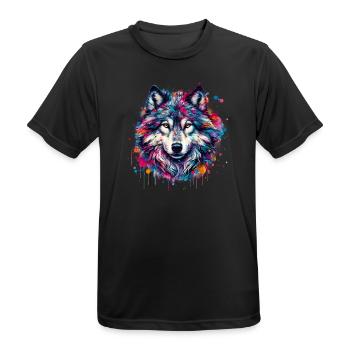 Loup - T-shirt respirant Homme - noir - Devant - AI Model Male 178 light (178cm)